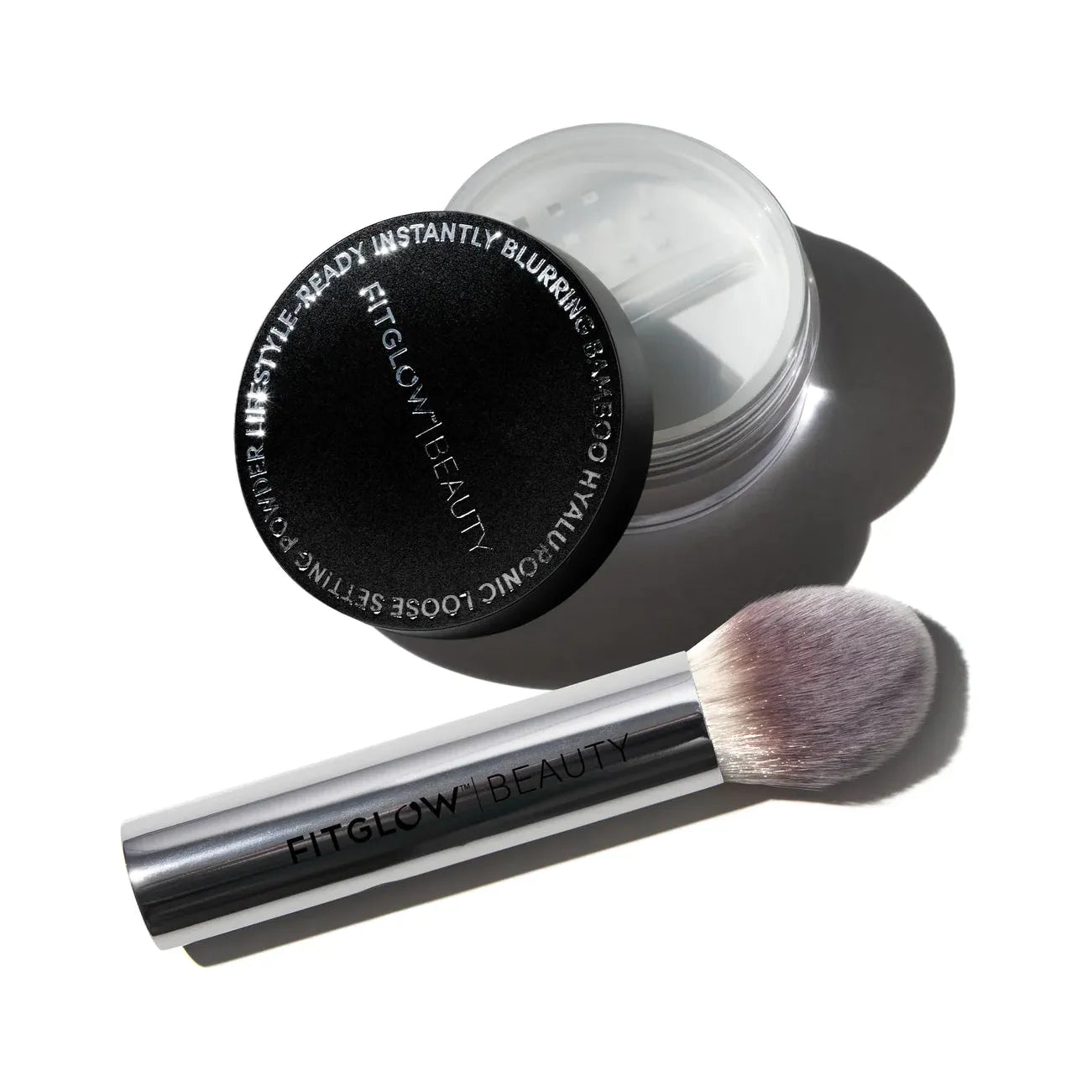 Fitglow Beauty Bamboo Hyaluronic Loose Setting Powder + Brush Duo