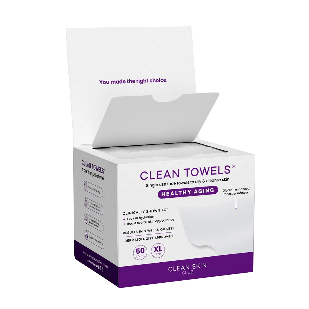 Clean Skin Club Clean Towels™ Healthy Aging, 50 Count - Freeze Co Beauty