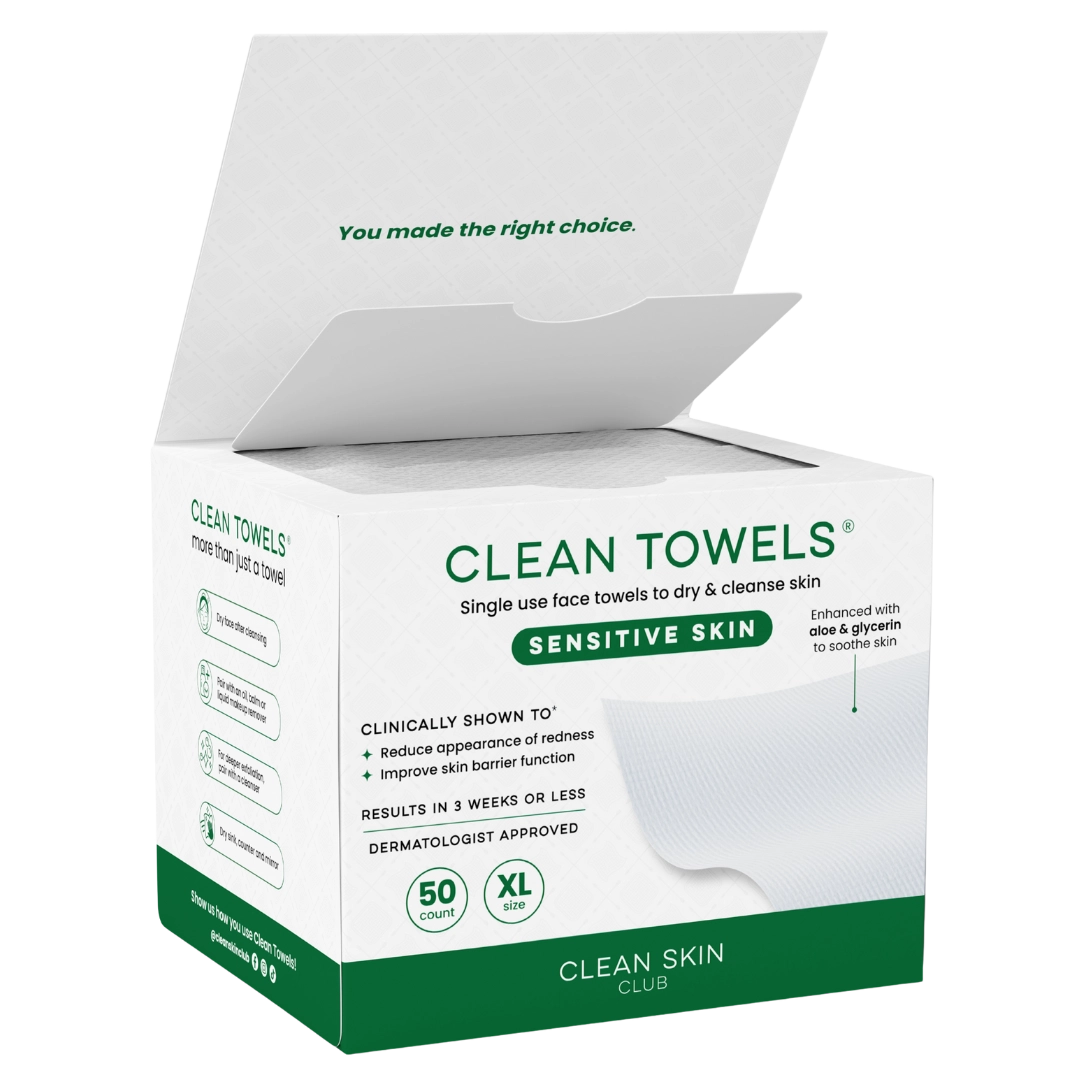 Clean Skin Club Clean Towels™ Sensitive Skin, 50 Count - Freeze Co Beauty