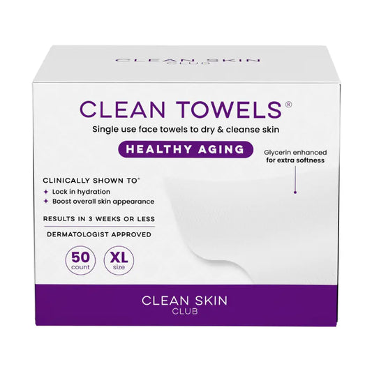 Clean Skin Club Clean Towels™ Healthy Aging, 50 Count - Freeze Co Beauty