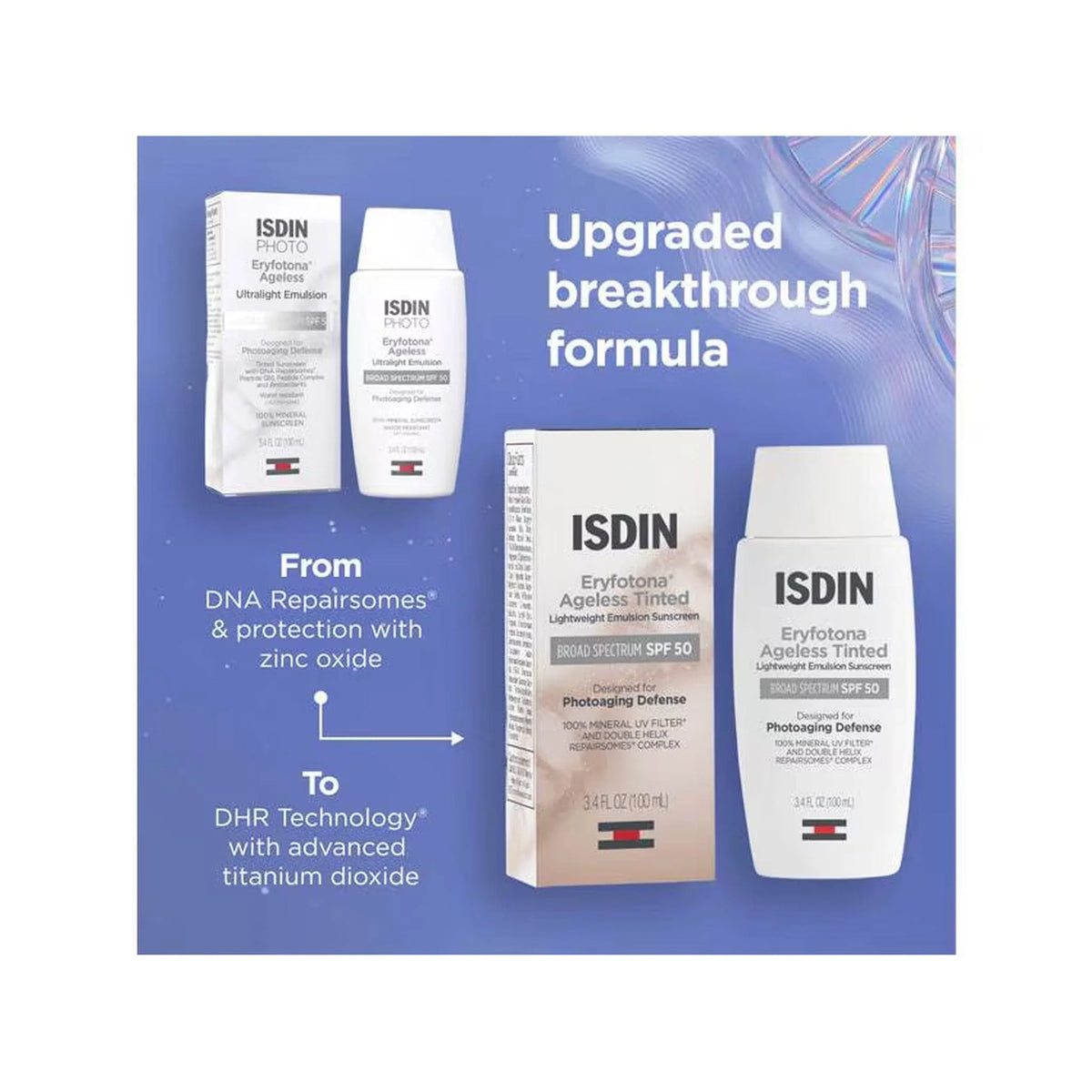 ISDIN Eryfotona Ageless Tinted Mineral Broad-Spectrum SPF 50 Face Sunscreen (New Formula) - Freeze Co Beauty