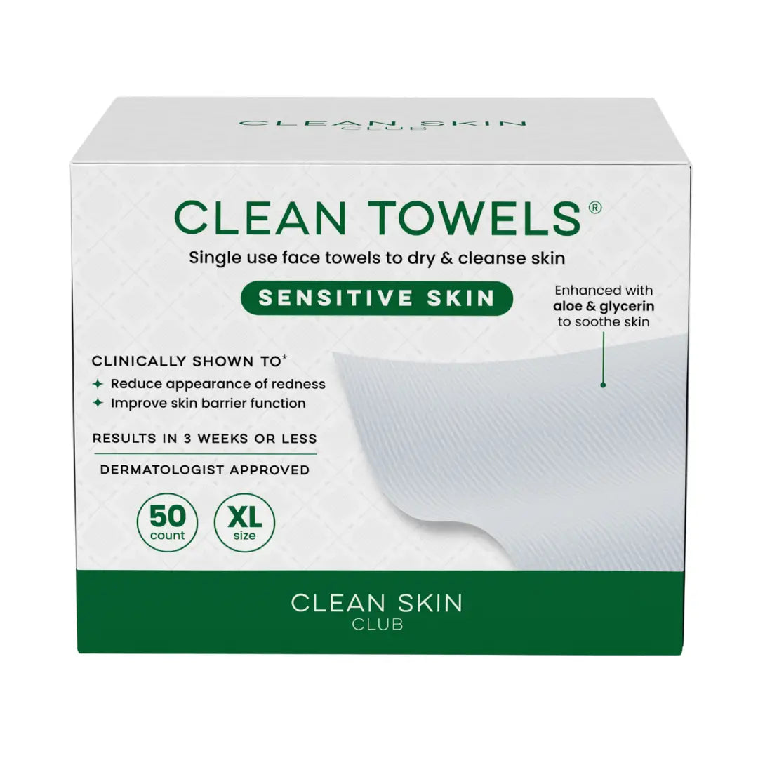 Clean Skin Club Clean Towels™ Sensitive Skin, 50 Count - Freeze Co Beauty